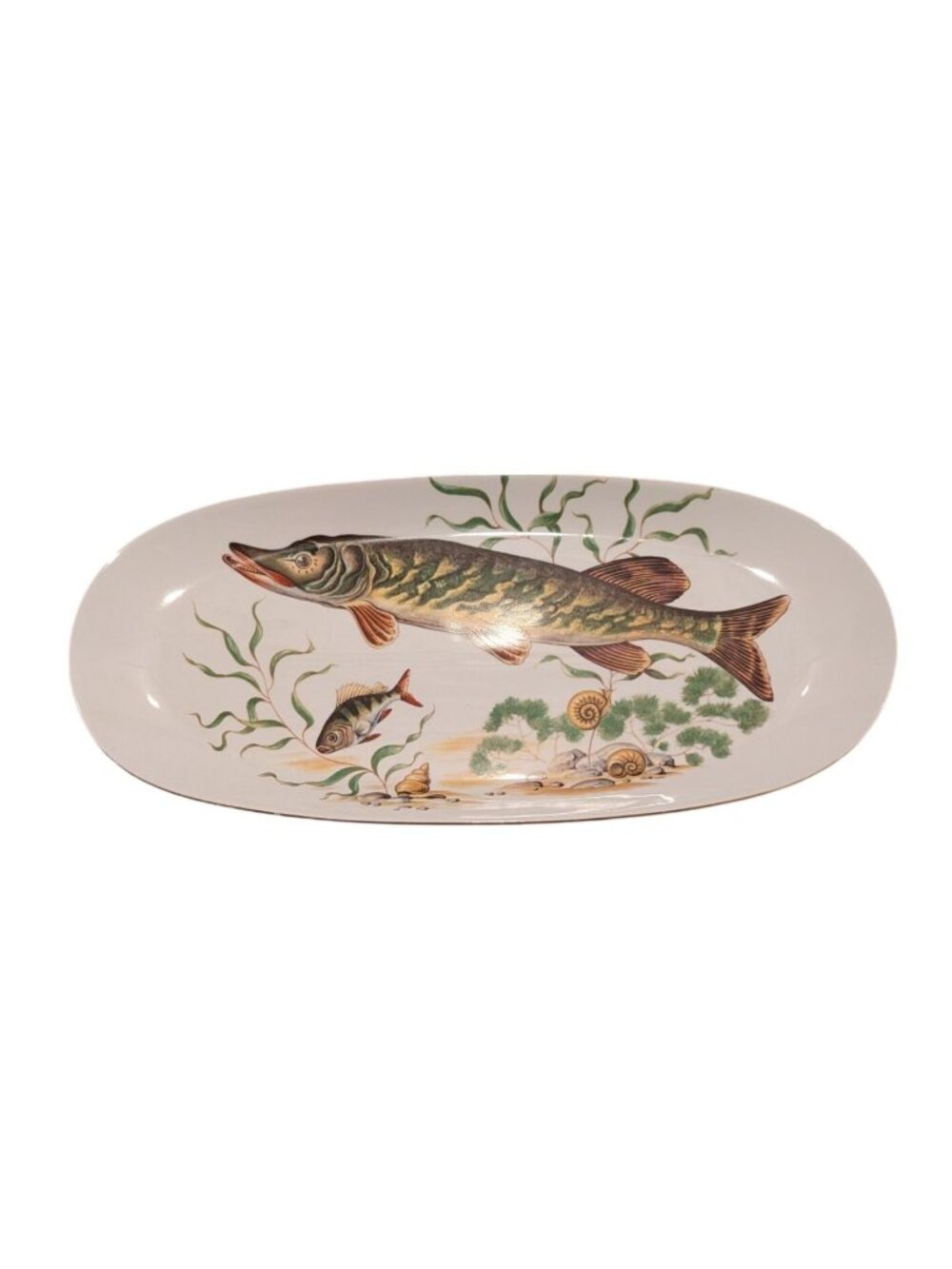 Vintage Naaman Israel Fish Platter 6 Plates Gold Trim Porcelain NAA2 Pike Fish - Picture 3 of 16
